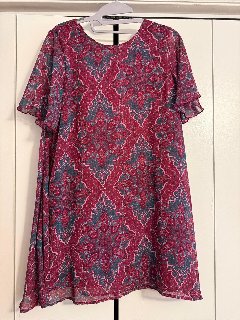 Show Me Your MuMu Floral Short Sleeve Swing Dress, XS